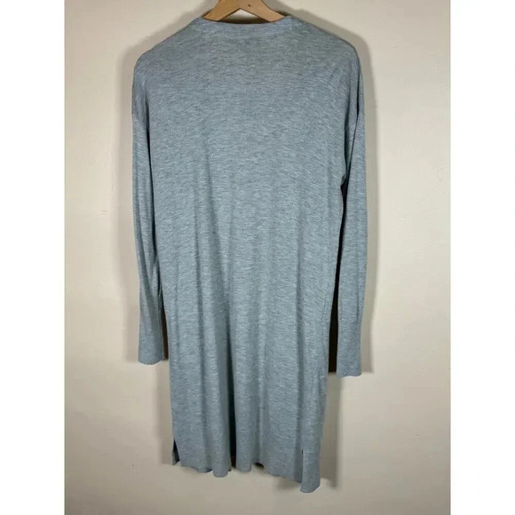 Nordstrom halogen Cashmere Blend Long Open Front Gray Cardigan quiet Luxury M - Picture 8 of 10